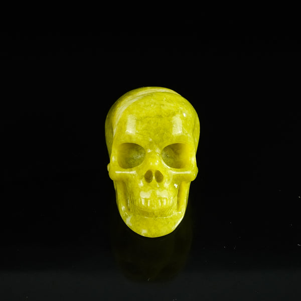 2.2" Serpentine Crystal Skull Carving - Unique Piece #XJ11