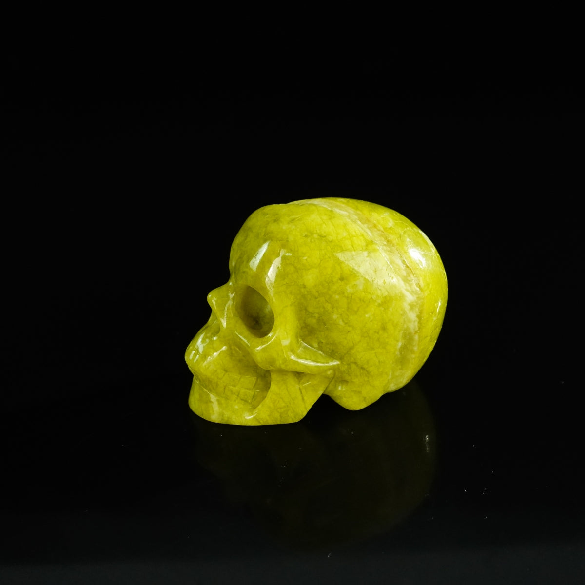 2.2" Serpentine Crystal Skull Carving - Unique Piece #XJ11