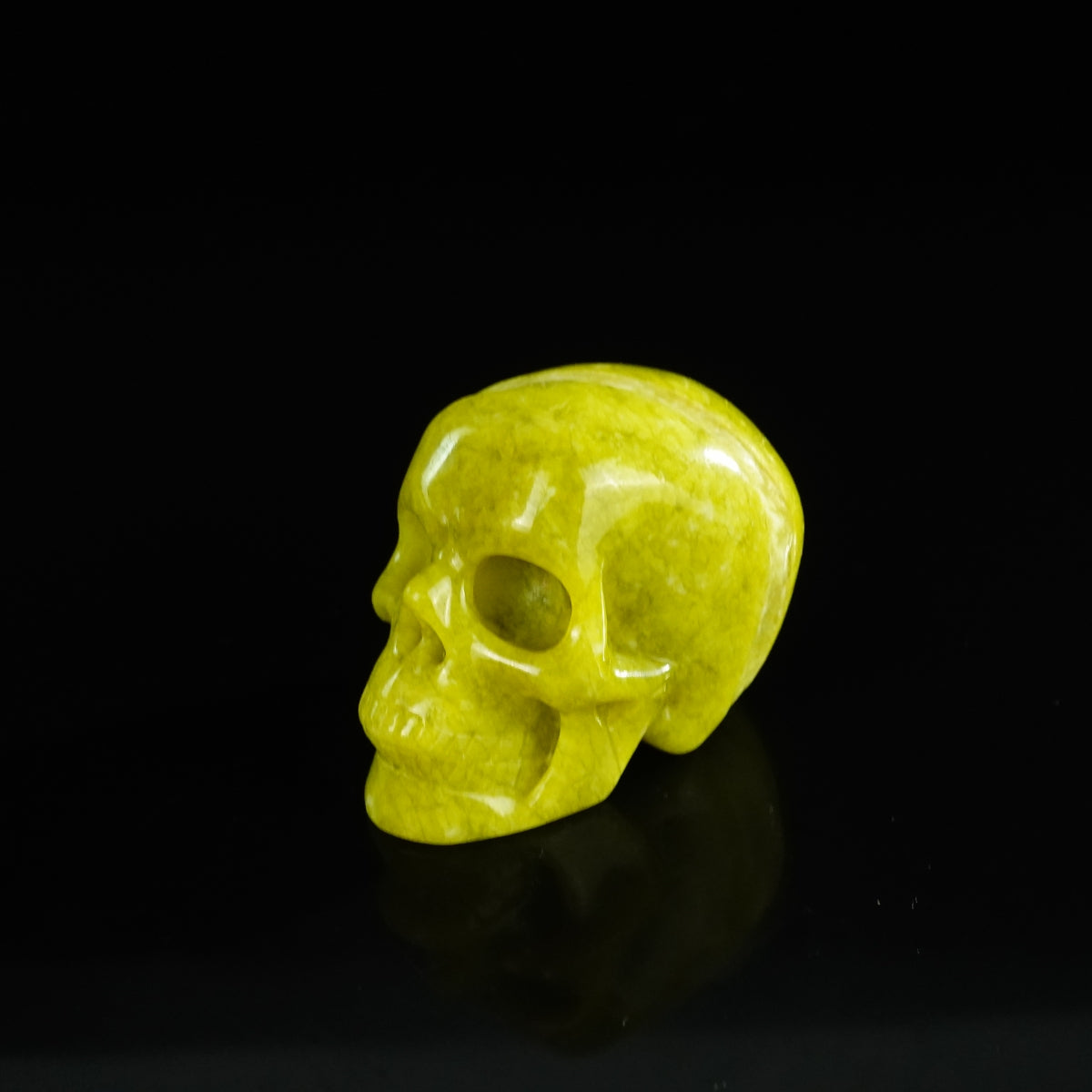 2.2" Serpentine Crystal Skull Carving - Unique Piece #XJ11