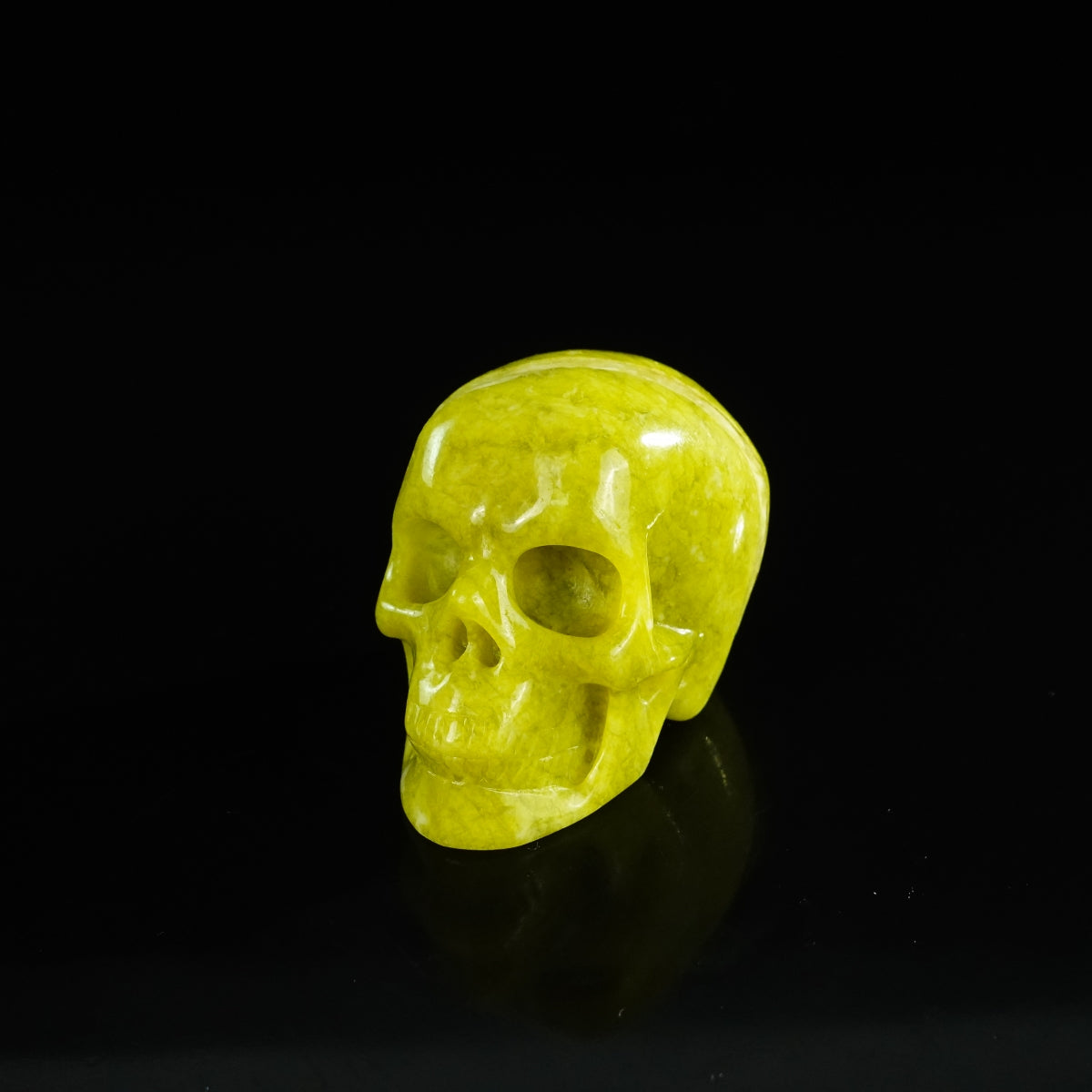 2.2" Serpentine Crystal Skull Carving - Unique Piece #XJ11