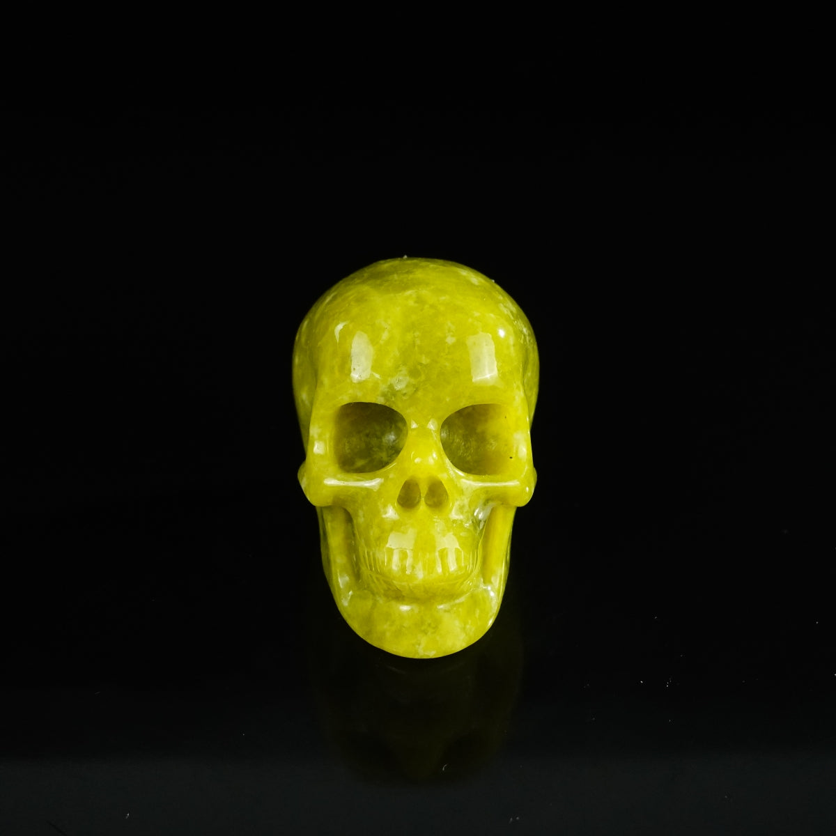 2.2" Serpentine Crystal Skull Carving - Unique Piece #XJ12