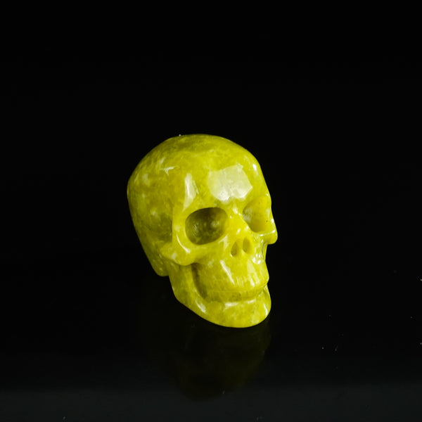 2.2" Serpentine Crystal Skull Carving - Unique Piece #XJ12 - alternate view
