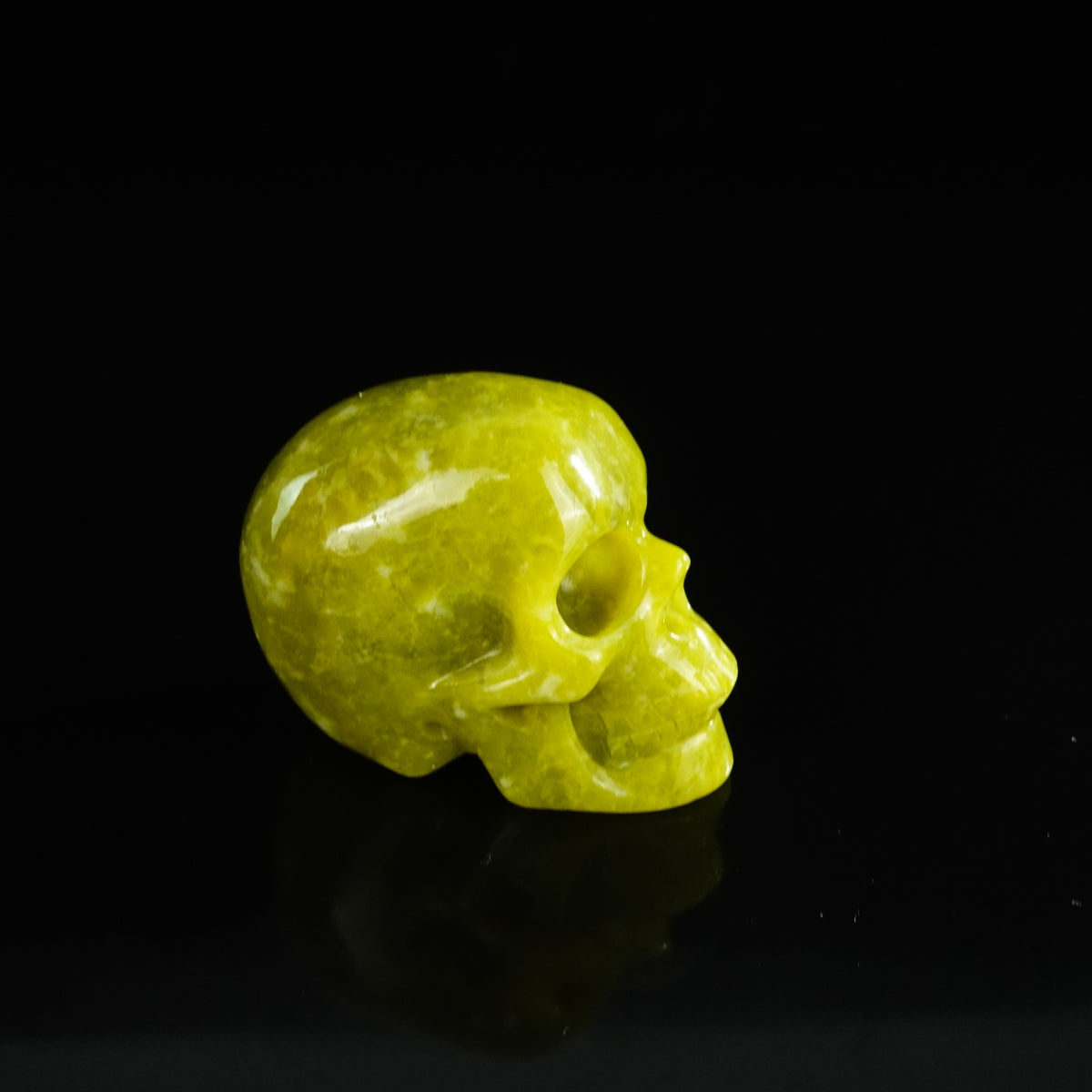 2.2" Serpentine Crystal Skull Carving - Unique Piece #XJ12