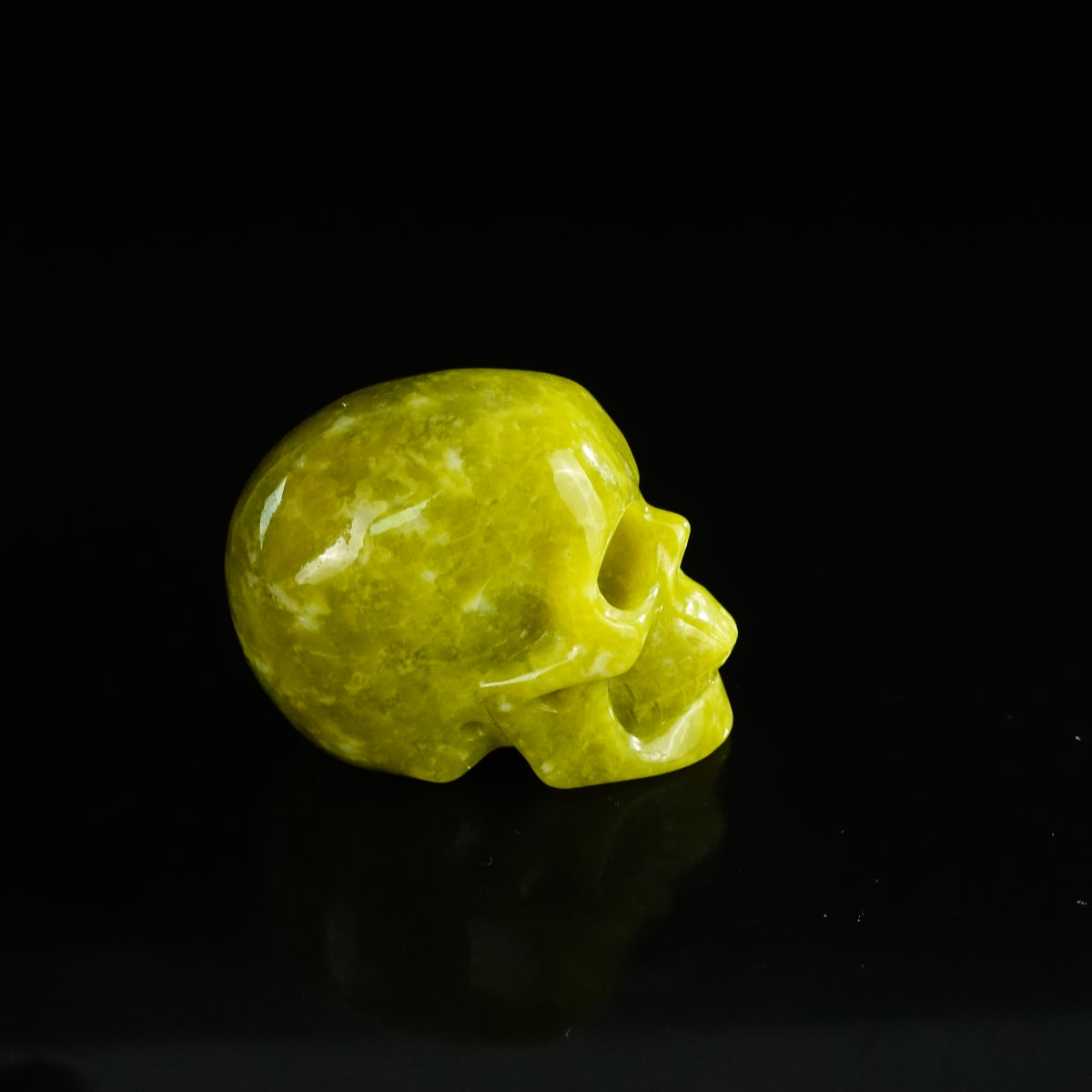 2.2" Serpentine Crystal Skull Carving - Unique Piece #XJ12