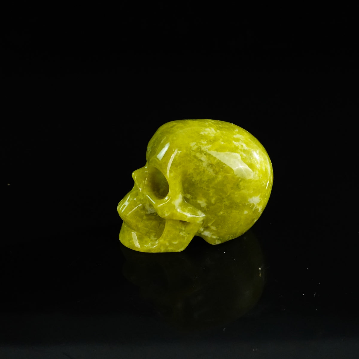 2.2" Serpentine Crystal Skull Carving - Unique Piece #XJ12