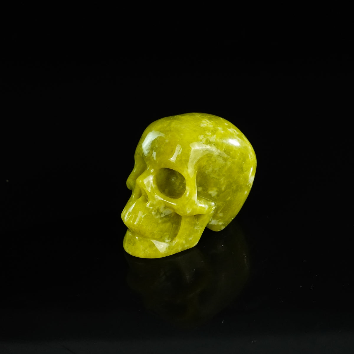 2.2" Serpentine Crystal Skull Carving - Unique Piece #XJ12