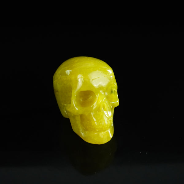 2.2" Serpentine Crystal Skull Carving - Unique Piece #XJ13 - alternate view