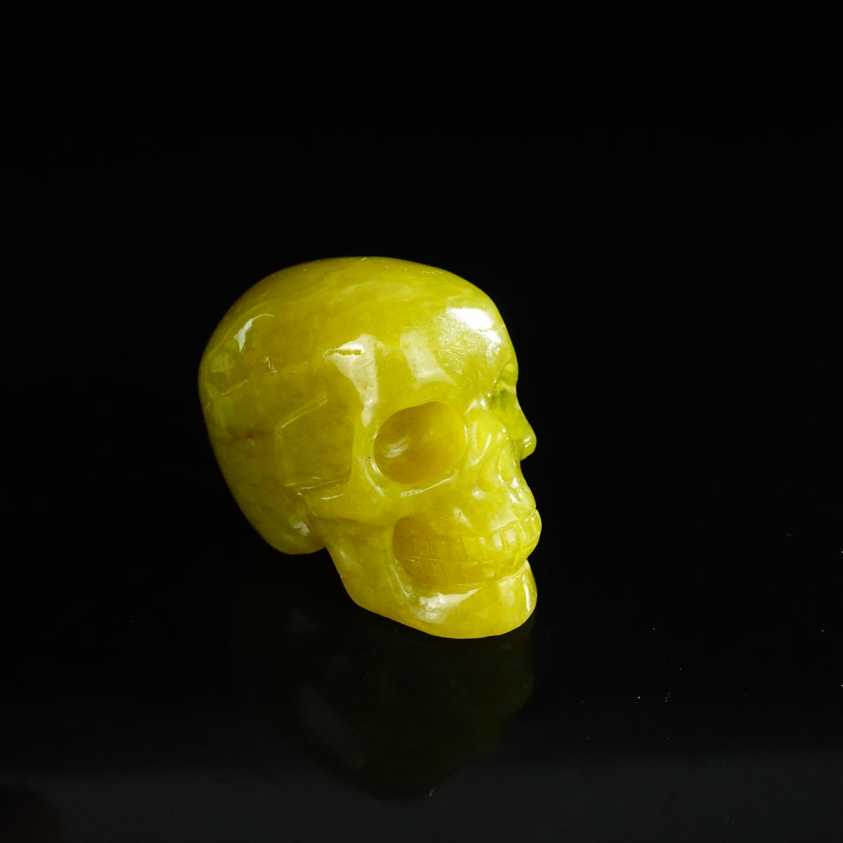 2.2" Serpentine Crystal Skull Carving - Unique Piece #XJ13