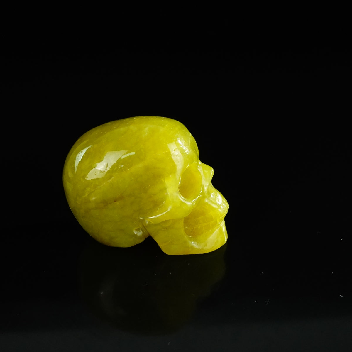 2.2" Serpentine Crystal Skull Carving - Unique Piece #XJ13