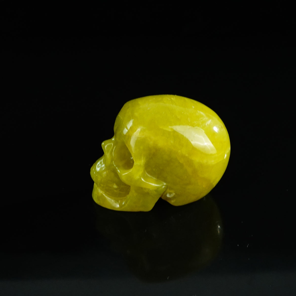 2.2" Serpentine Crystal Skull Carving - Unique Piece #XJ13