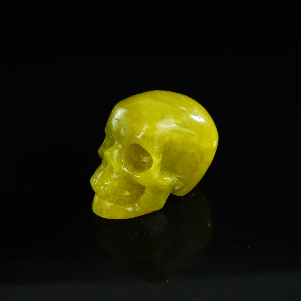 2.2" Serpentine Crystal Skull Carving - Unique Piece #XJ13