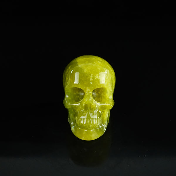 2.2" Serpentine Crystal Skull Carving - Unique Piece #XJ14