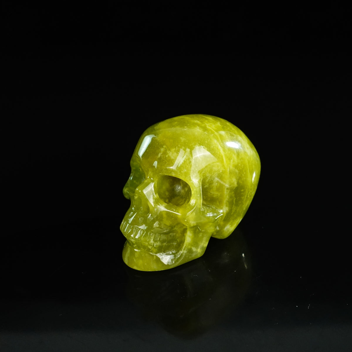 2.2" Serpentine Crystal Skull Carving - Unique Piece #XJ14