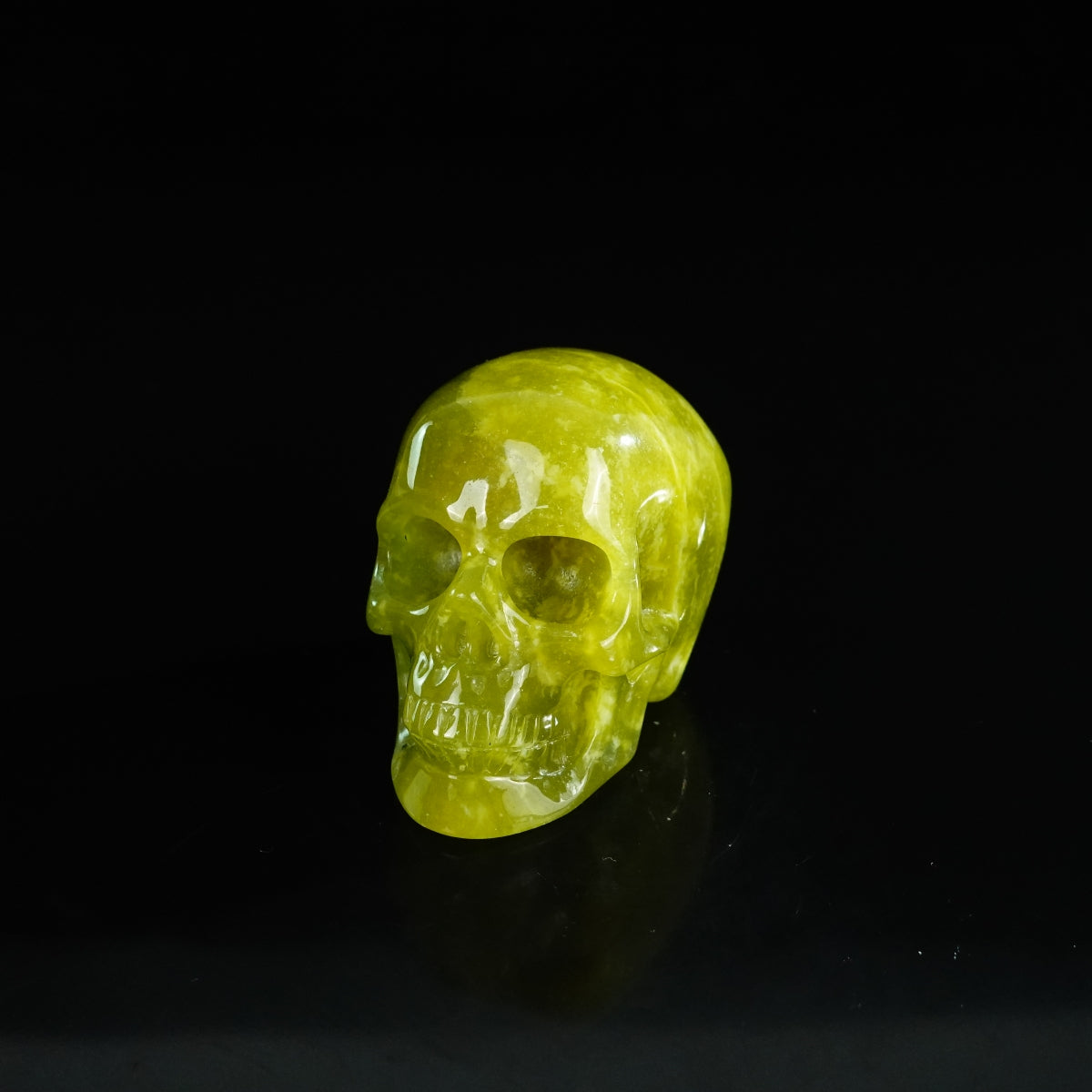 2.2" Serpentine Crystal Skull Carving - Unique Piece #XJ14