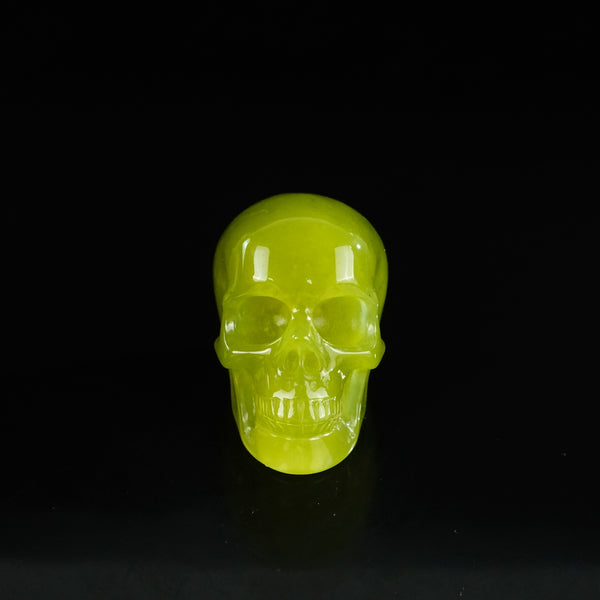 2.2" Serpentine Crystal Skull Carving - Unique Piece #XJ15