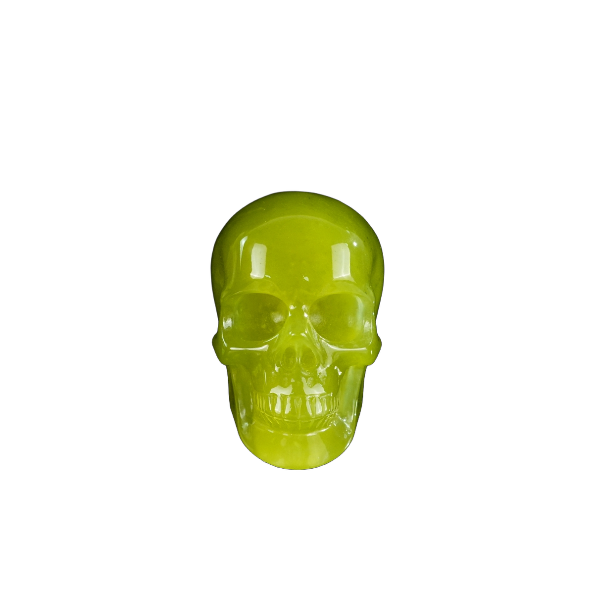 2.2" Serpentine Crystal Skull Carving - Hand Carved Decor