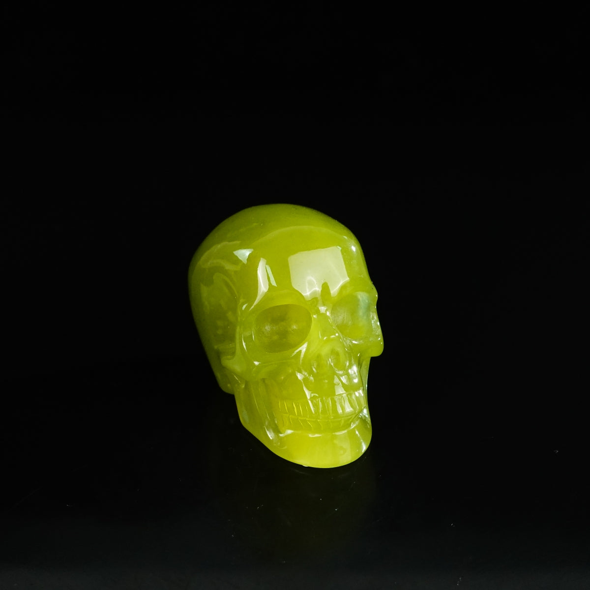 2.2" Serpentine Crystal Skull Carving - Unique Piece #XJ15
