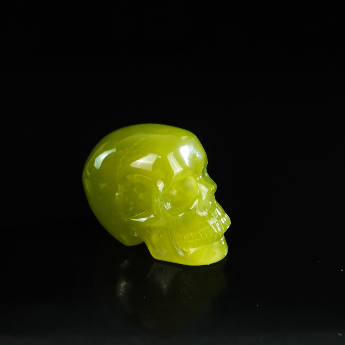 2.2" Serpentine Crystal Skull Carving - Unique Piece #XJ15