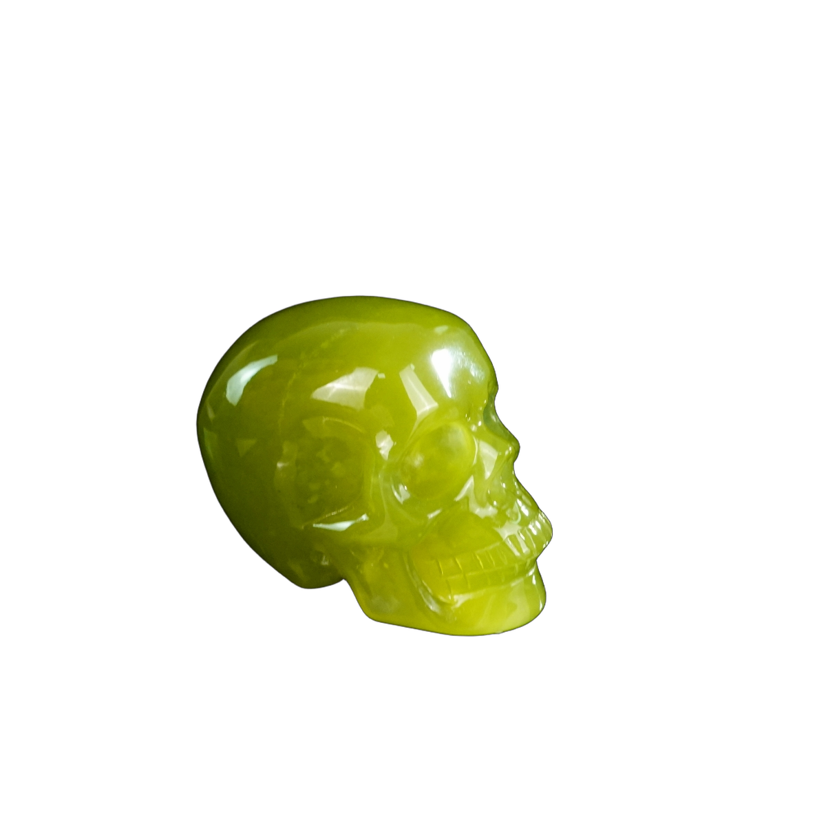 2.2" Serpentine Crystal Skull Carving - Hand Carved Decor