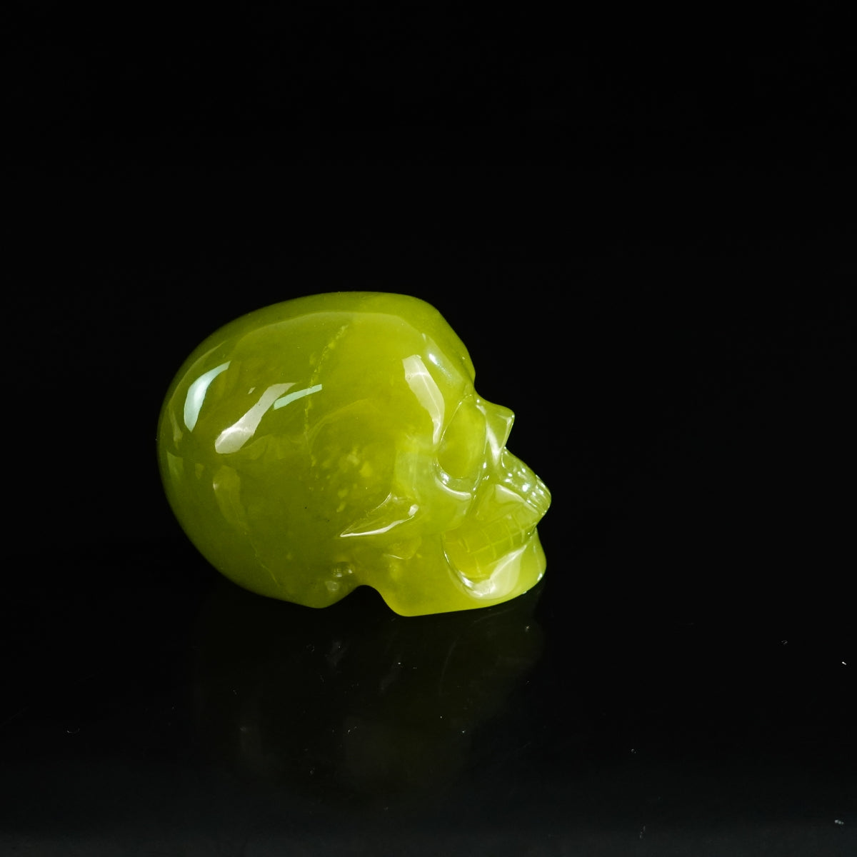 2.2" Serpentine Crystal Skull Carving - Unique Piece #XJ15