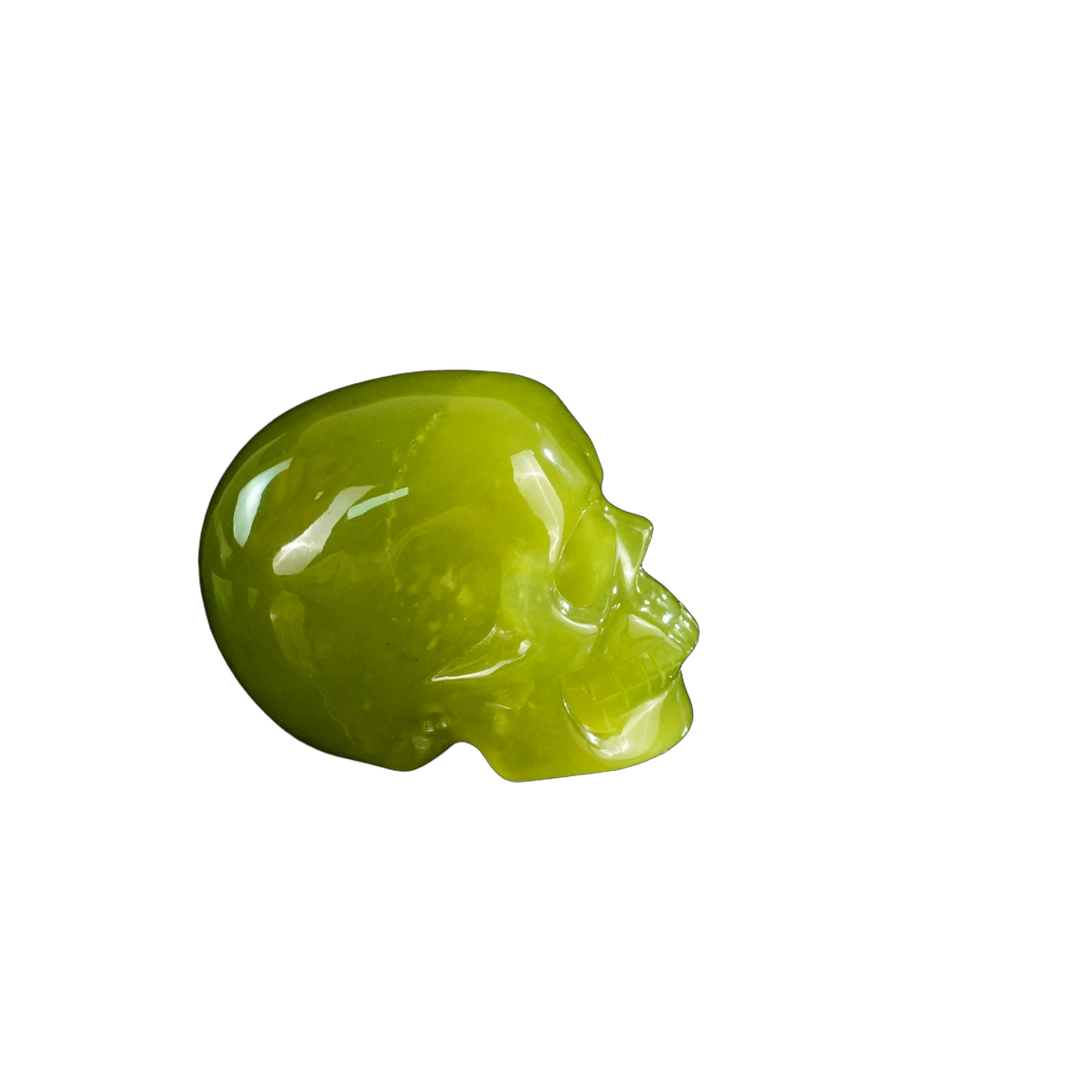 2.2" Serpentine Crystal Skull Carving - Hand Carved Decor