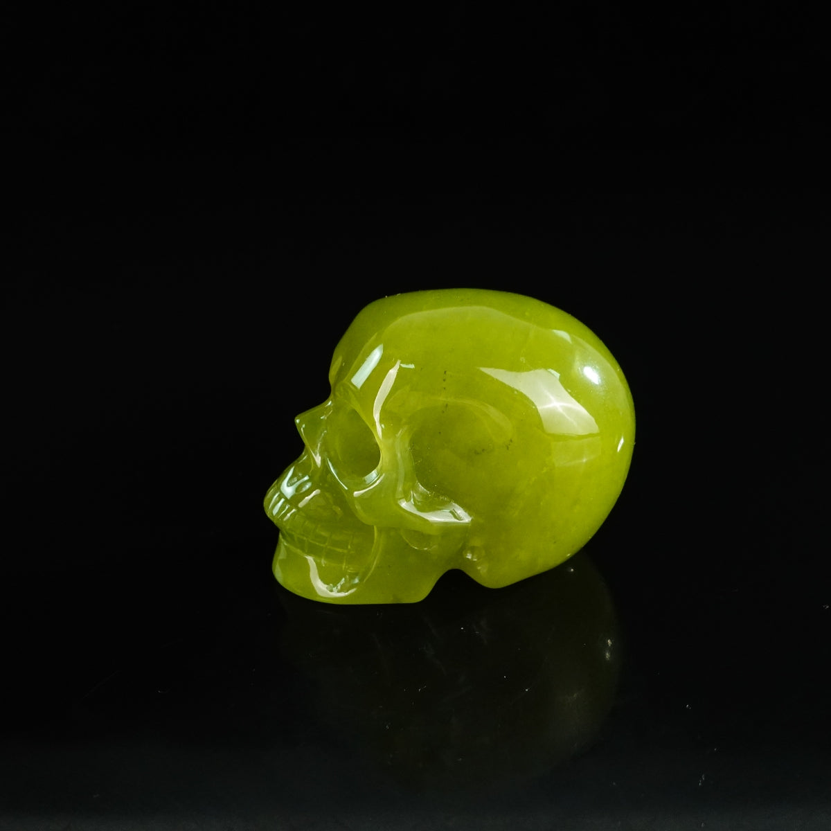 2.2" Serpentine Crystal Skull Carving - Unique Piece #XJ15