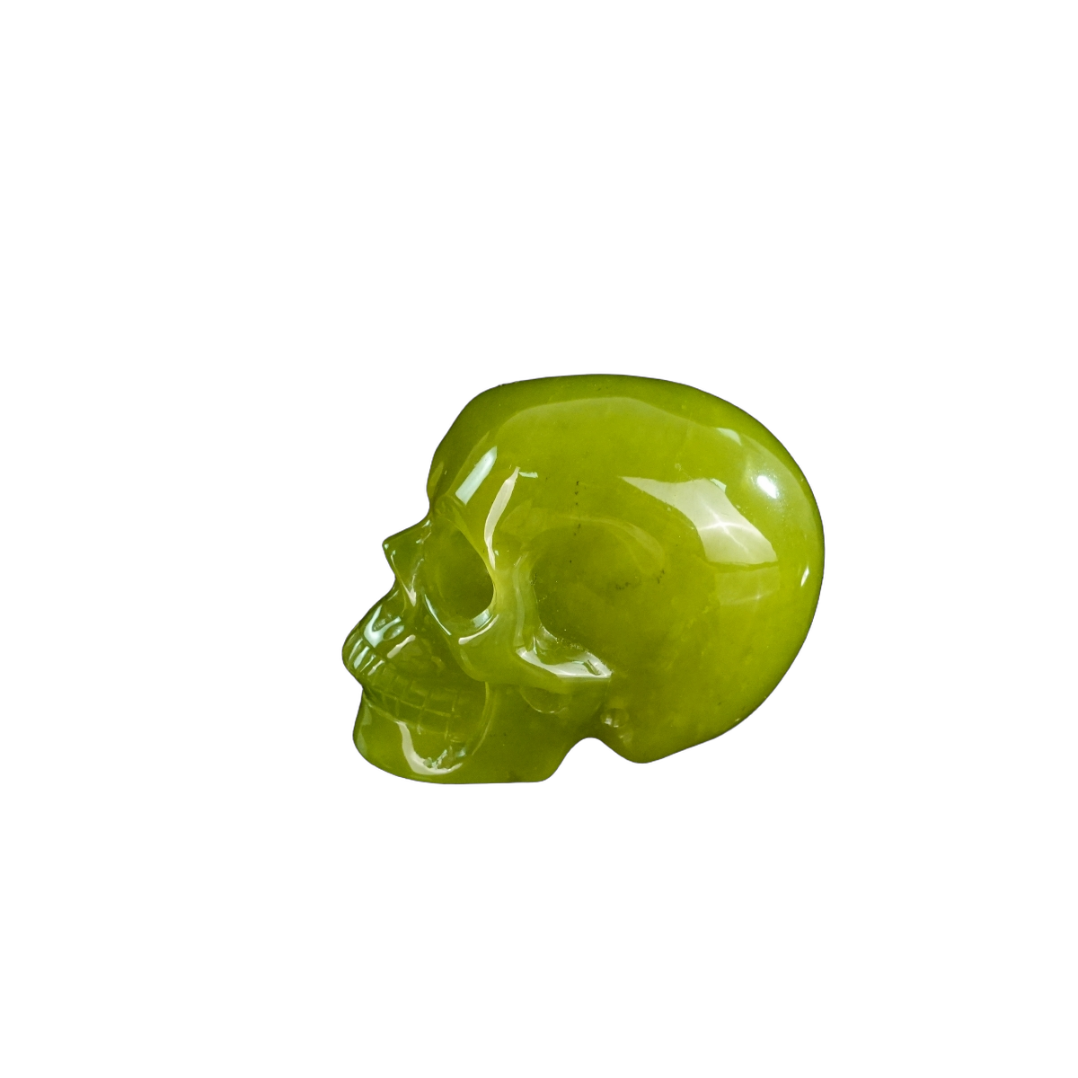 2.2" Serpentine Crystal Skull Carving - Hand Carved Decor