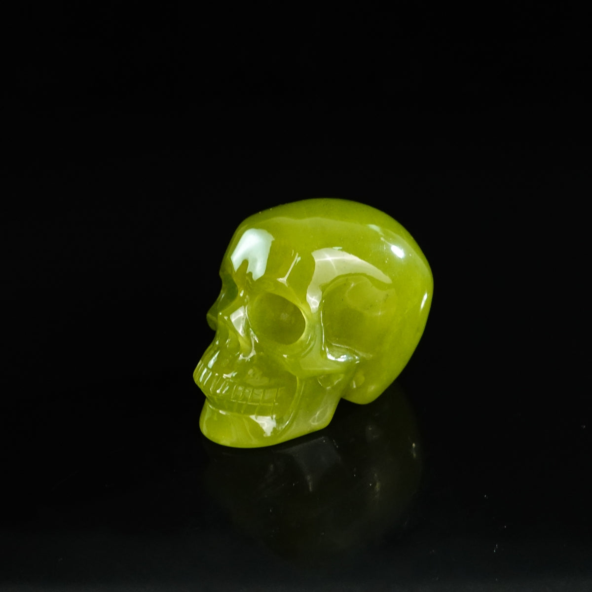 2.2" Serpentine Crystal Skull Carving - Unique Piece #XJ15