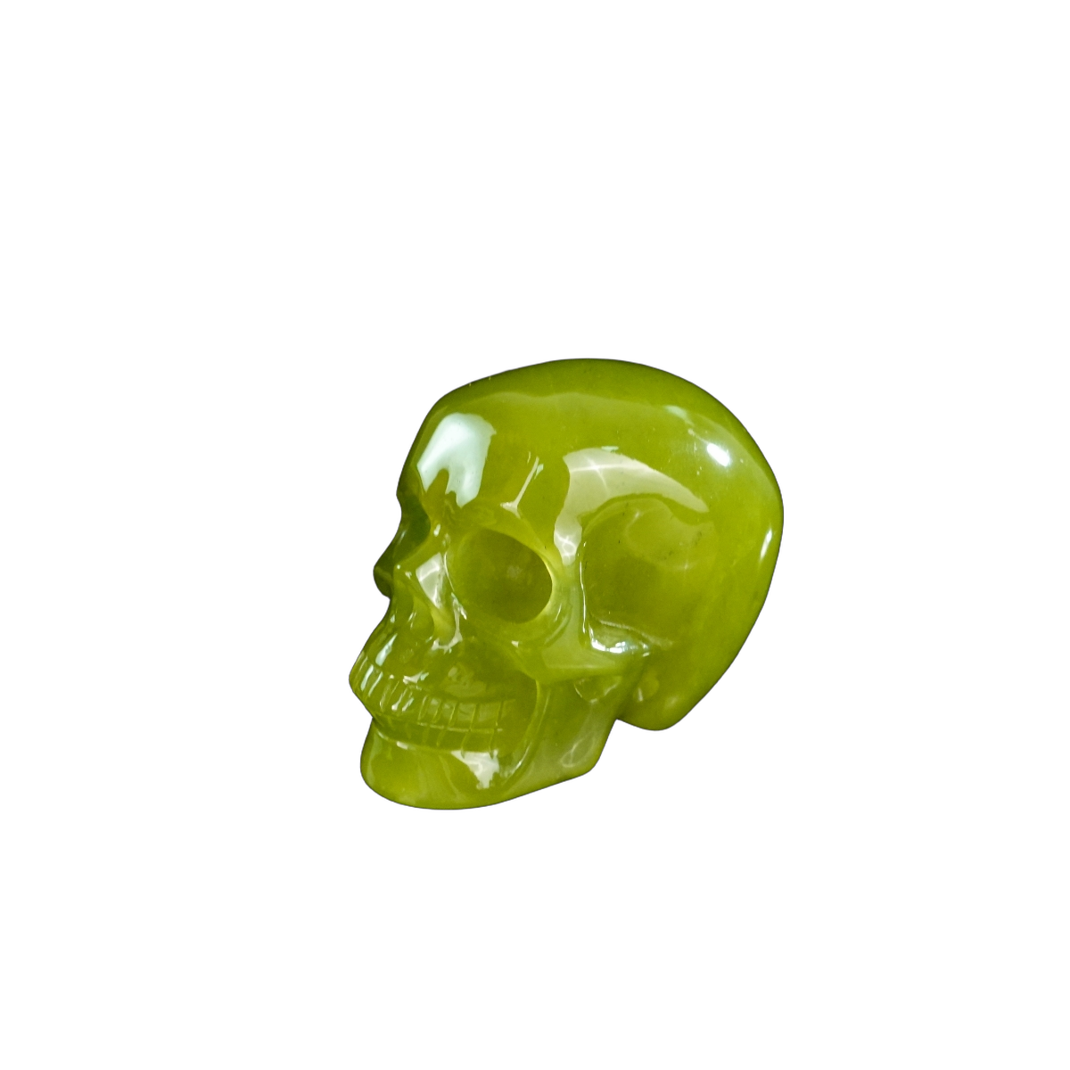 2.2" Serpentine Crystal Skull Carving - Hand Carved Decor