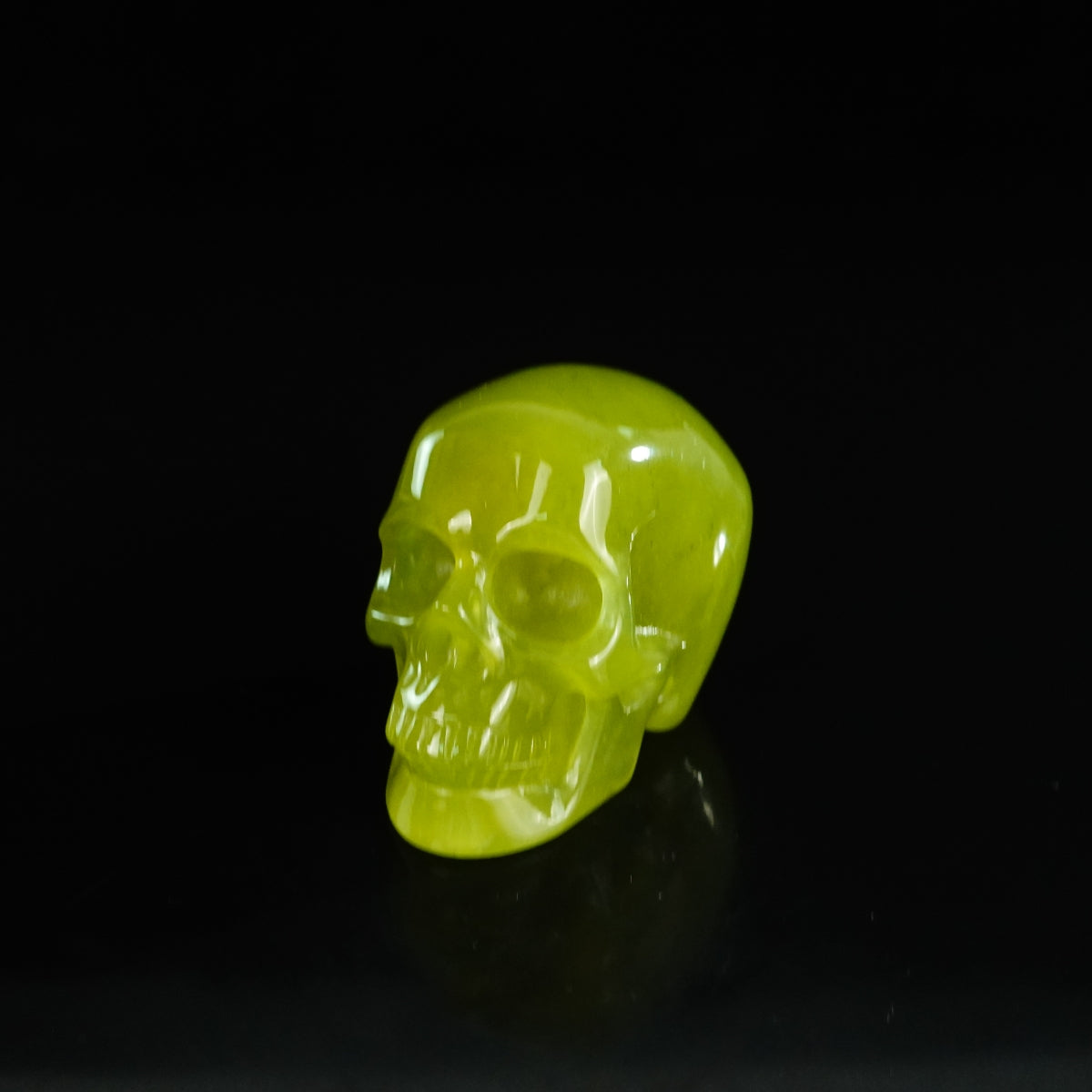2.2" Serpentine Crystal Skull Carving - Unique Piece #XJ15