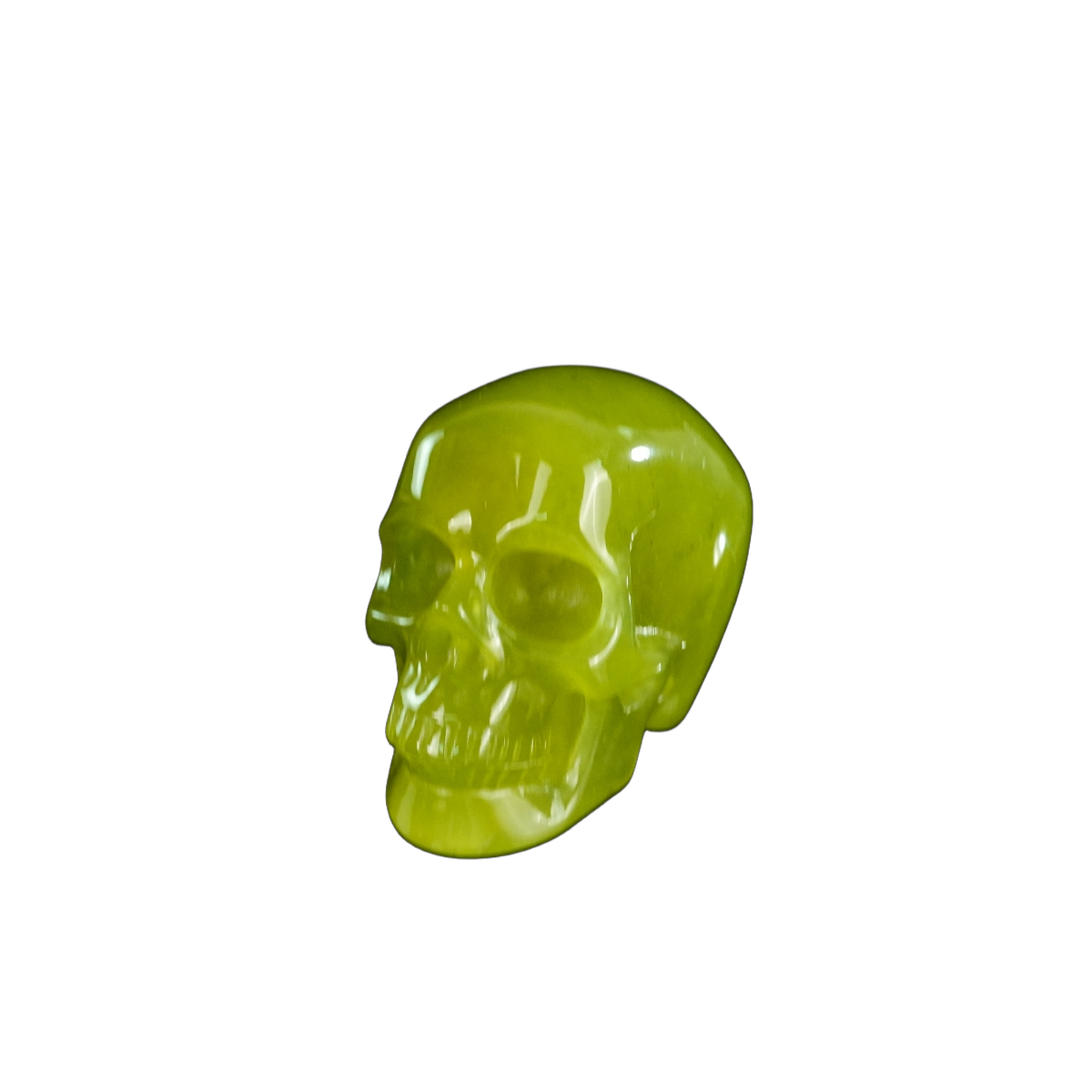 2.2" Serpentine Crystal Skull Carving - Hand Carved Decor
