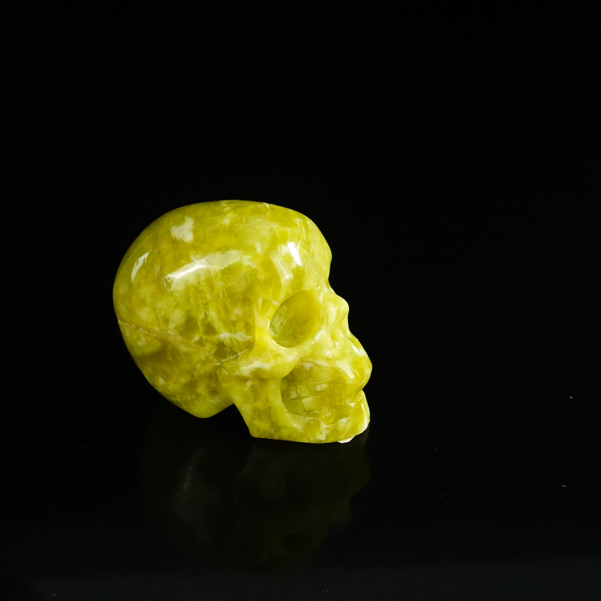 2.2" Serpentine Crystal Skull Carving - Unique Piece #XJ16