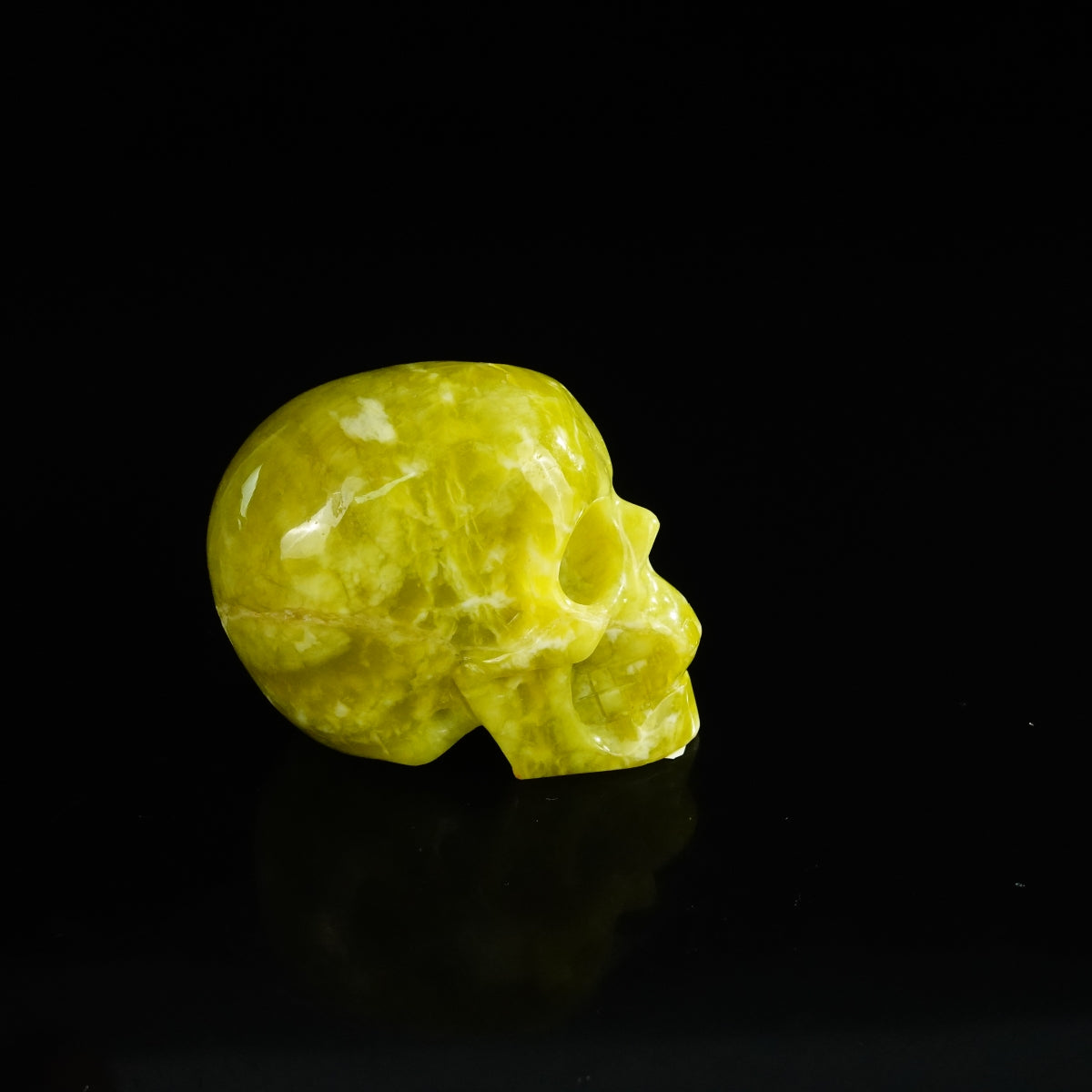2.2" Serpentine Crystal Skull Carving - Unique Piece #XJ16
