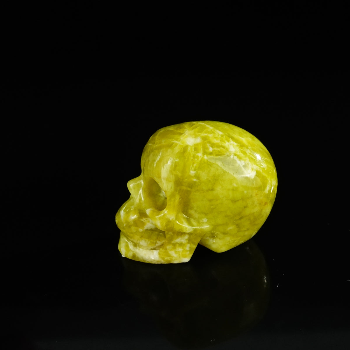 2.2" Serpentine Crystal Skull Carving - Unique Piece #XJ16