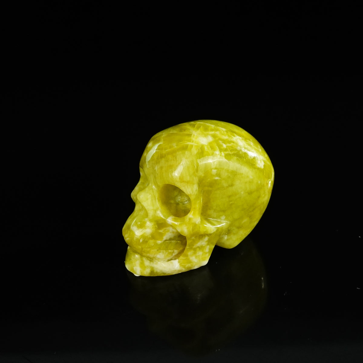 2.2" Serpentine Crystal Skull Carving - Unique Piece #XJ16