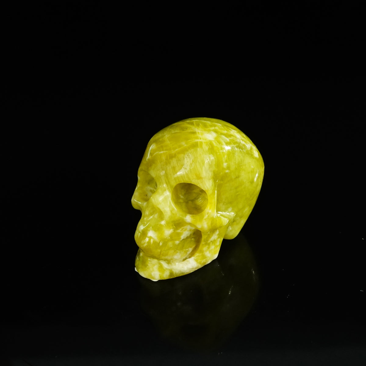 2.2" Serpentine Crystal Skull Carving - Unique Piece #XJ16