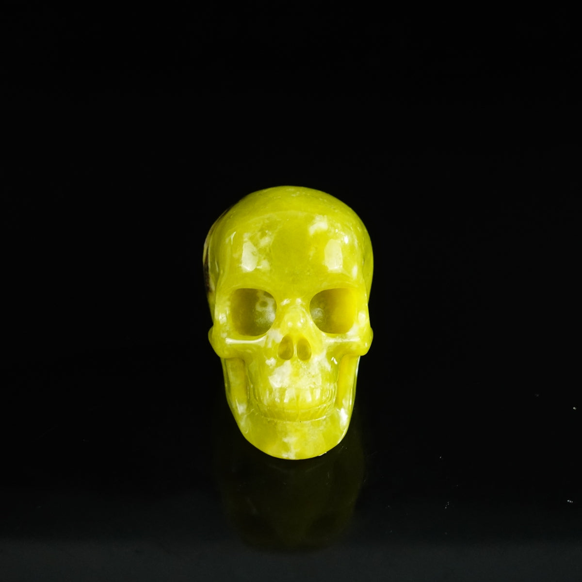 2.2" Serpentine Crystal Skull Carving - Unique Piece #XJ17