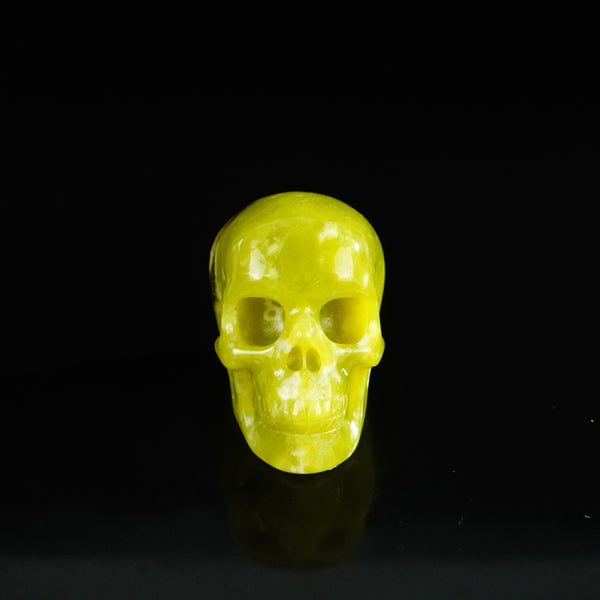 2.2" Serpentine Crystal Skull Carving - Unique Piece #XJ17