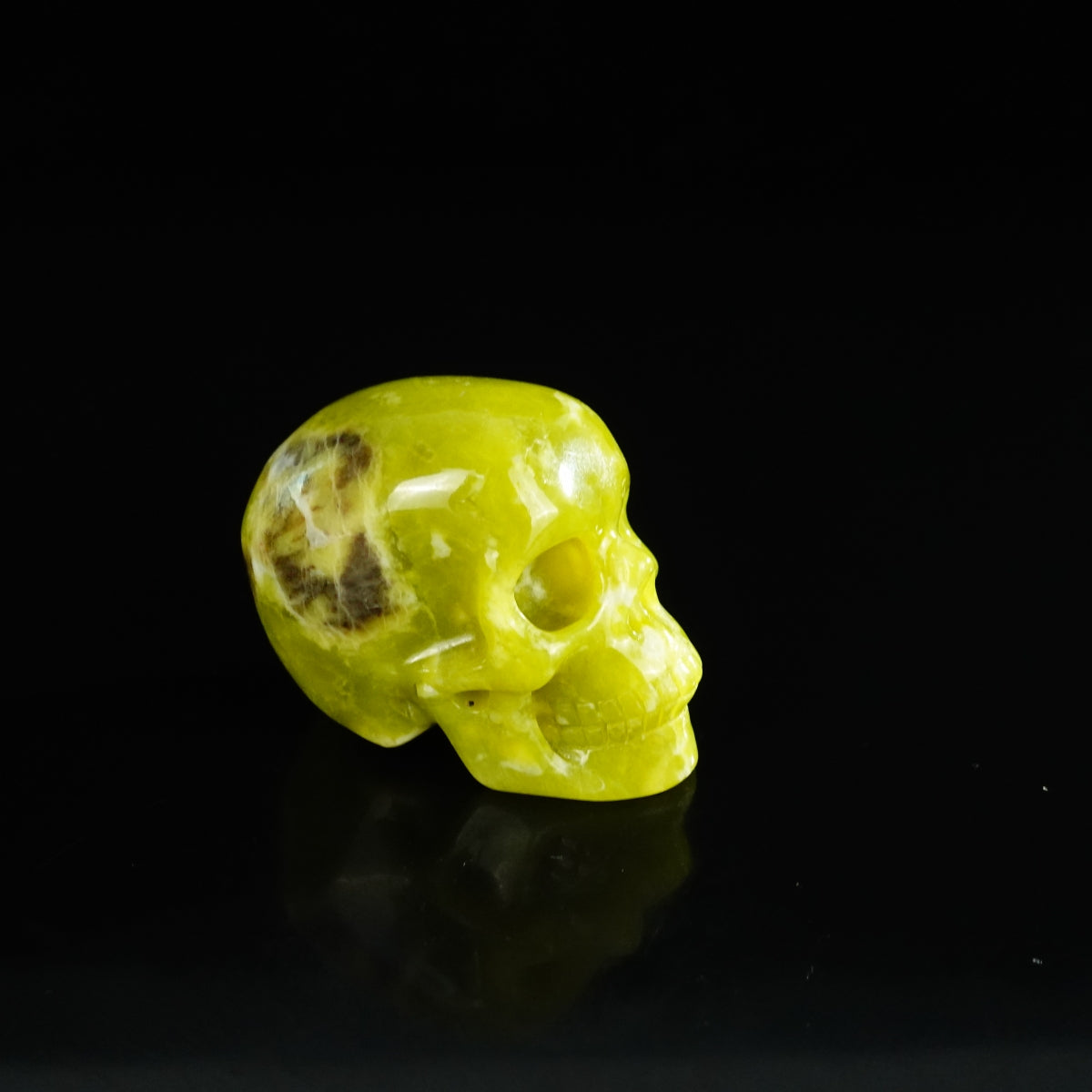 2.2" Serpentine Crystal Skull Carving - Unique Piece #XJ17