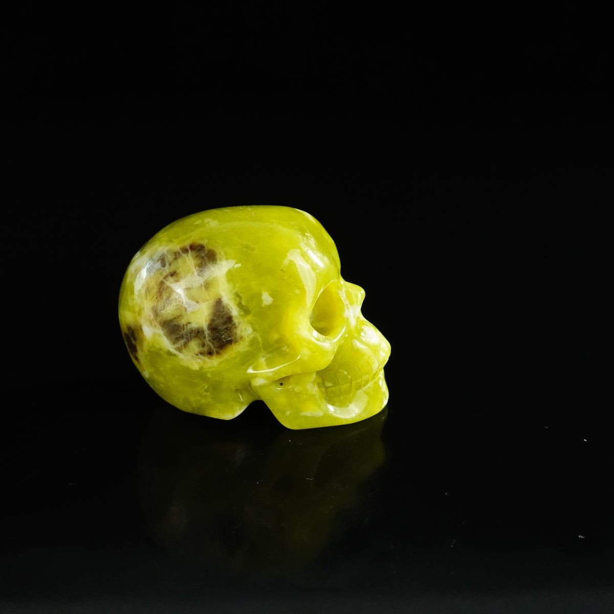 2.2" Serpentine Crystal Skull Carving - Unique Piece #XJ17