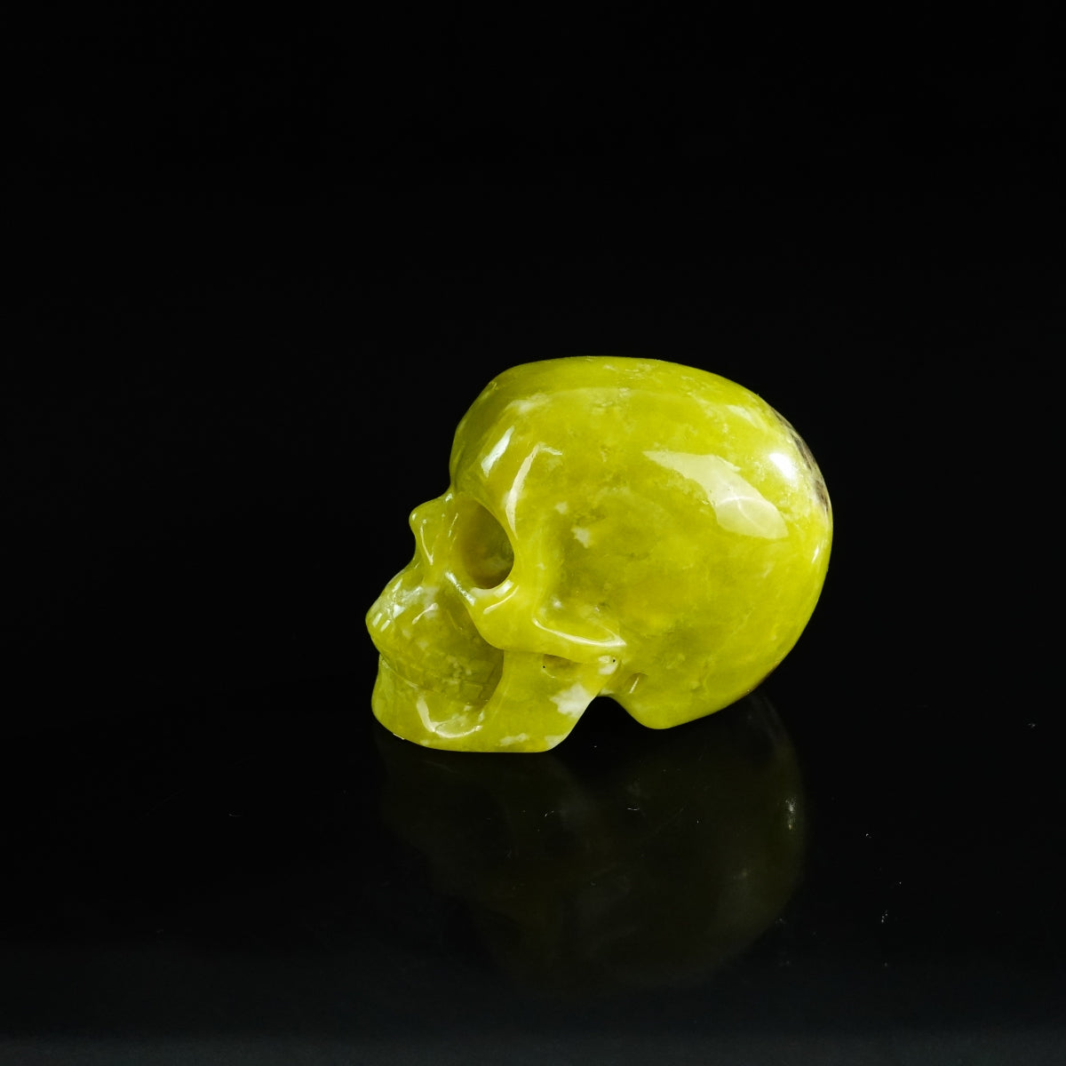 2.2" Serpentine Crystal Skull Carving - Unique Piece #XJ17