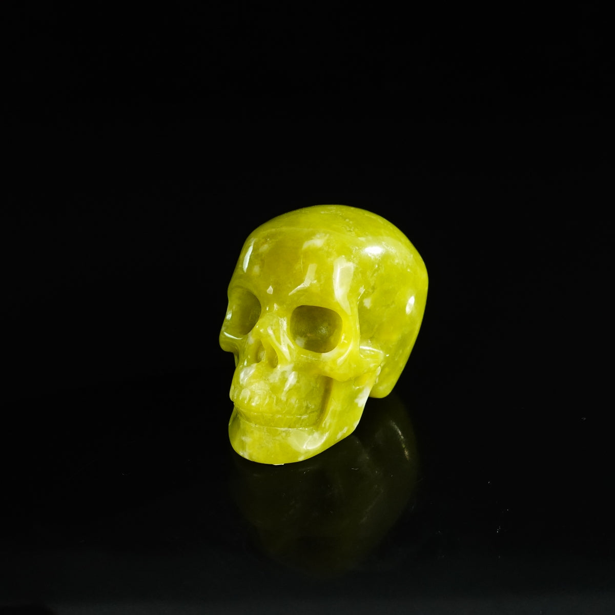 2.2" Serpentine Crystal Skull Carving - Unique Piece #XJ17