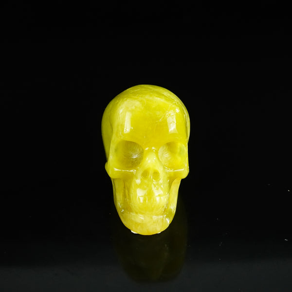 2.2" Serpentine Crystal Skull Carving - Unique Piece #XJ18