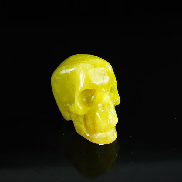 2.2" Serpentine Crystal Skull Carving - Unique Piece #XJ18 - alternate view