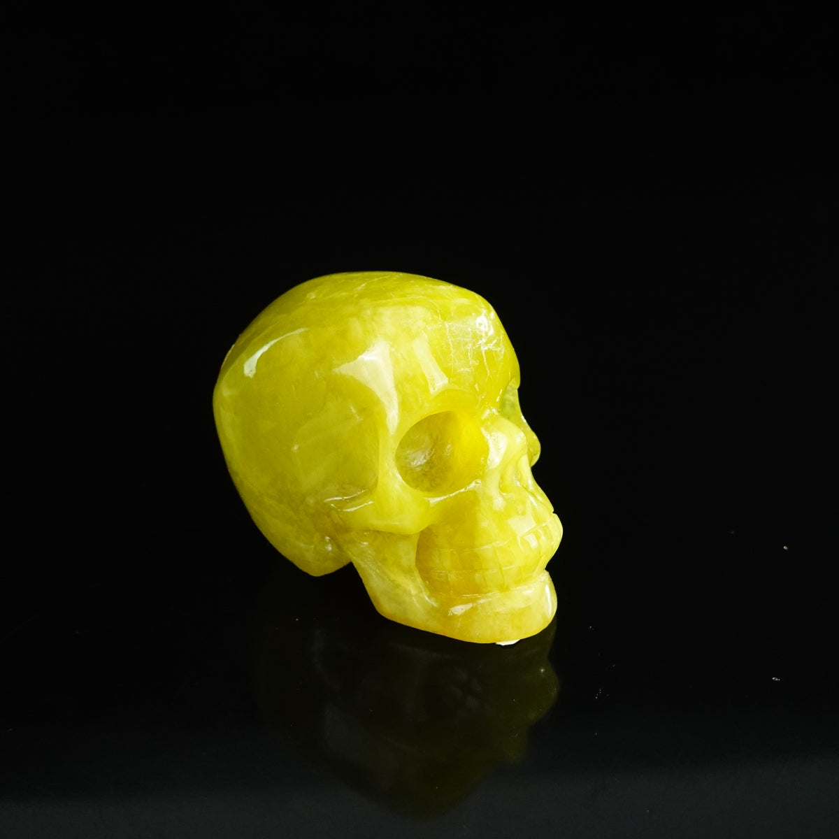 2.2" Serpentine Crystal Skull Carving - Unique Piece #XJ18