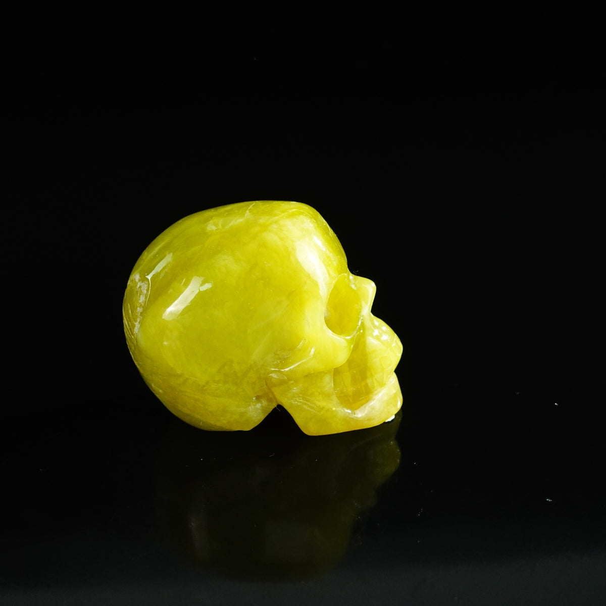 2.2" Serpentine Crystal Skull Carving - Unique Piece #XJ18