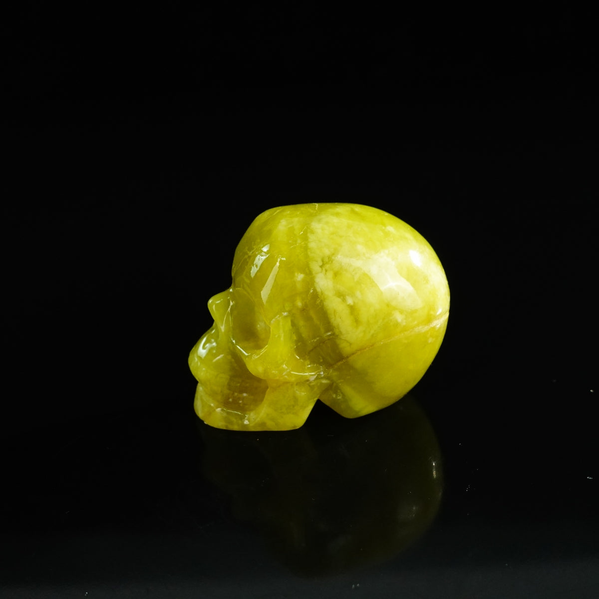 2.2" Serpentine Crystal Skull Carving - Unique Piece #XJ18