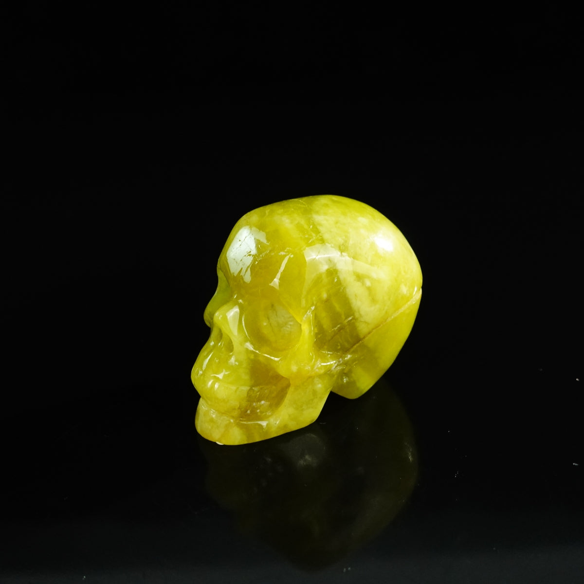 2.2" Serpentine Crystal Skull Carving - Unique Piece #XJ18