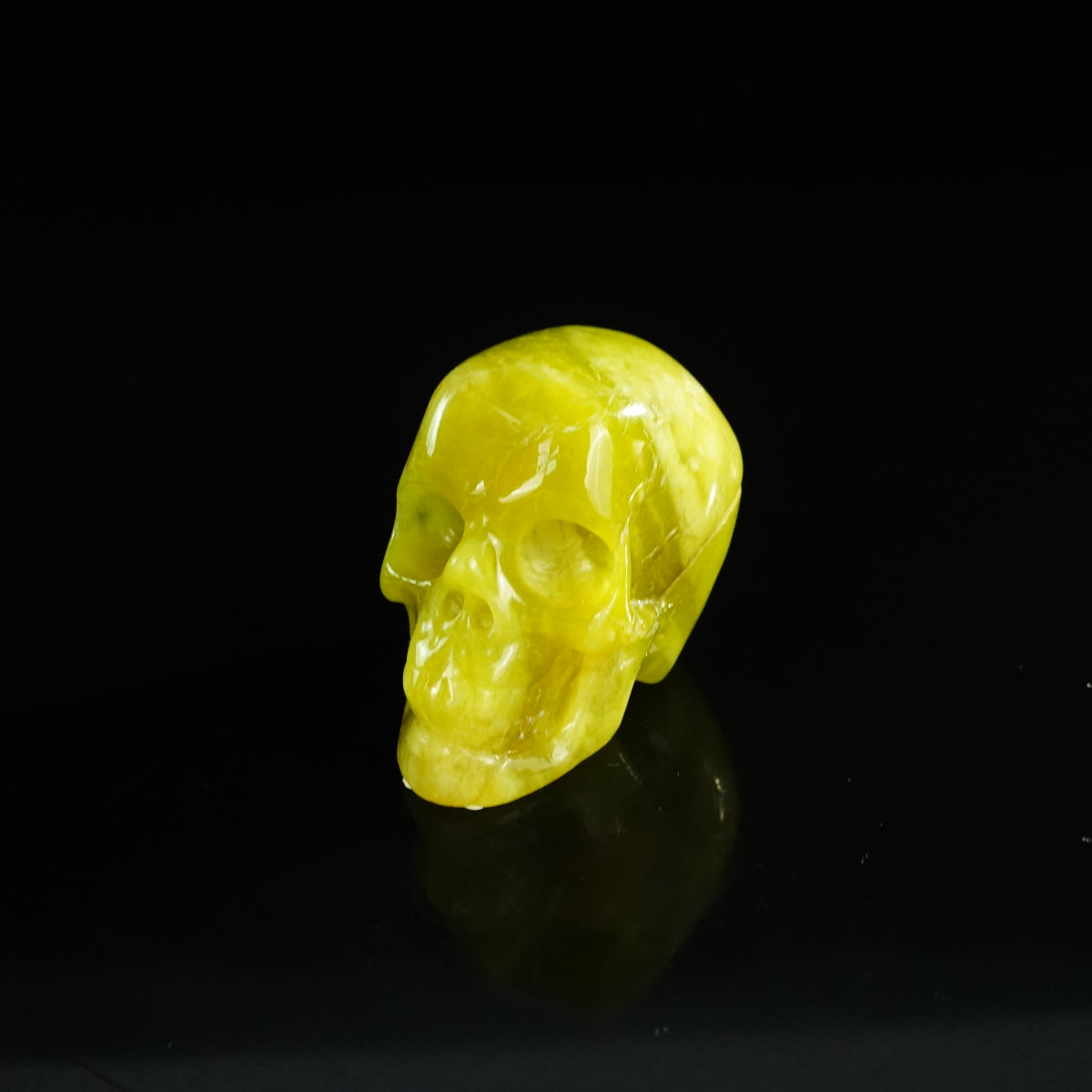2.2" Serpentine Crystal Skull Carving - Unique Piece #XJ18