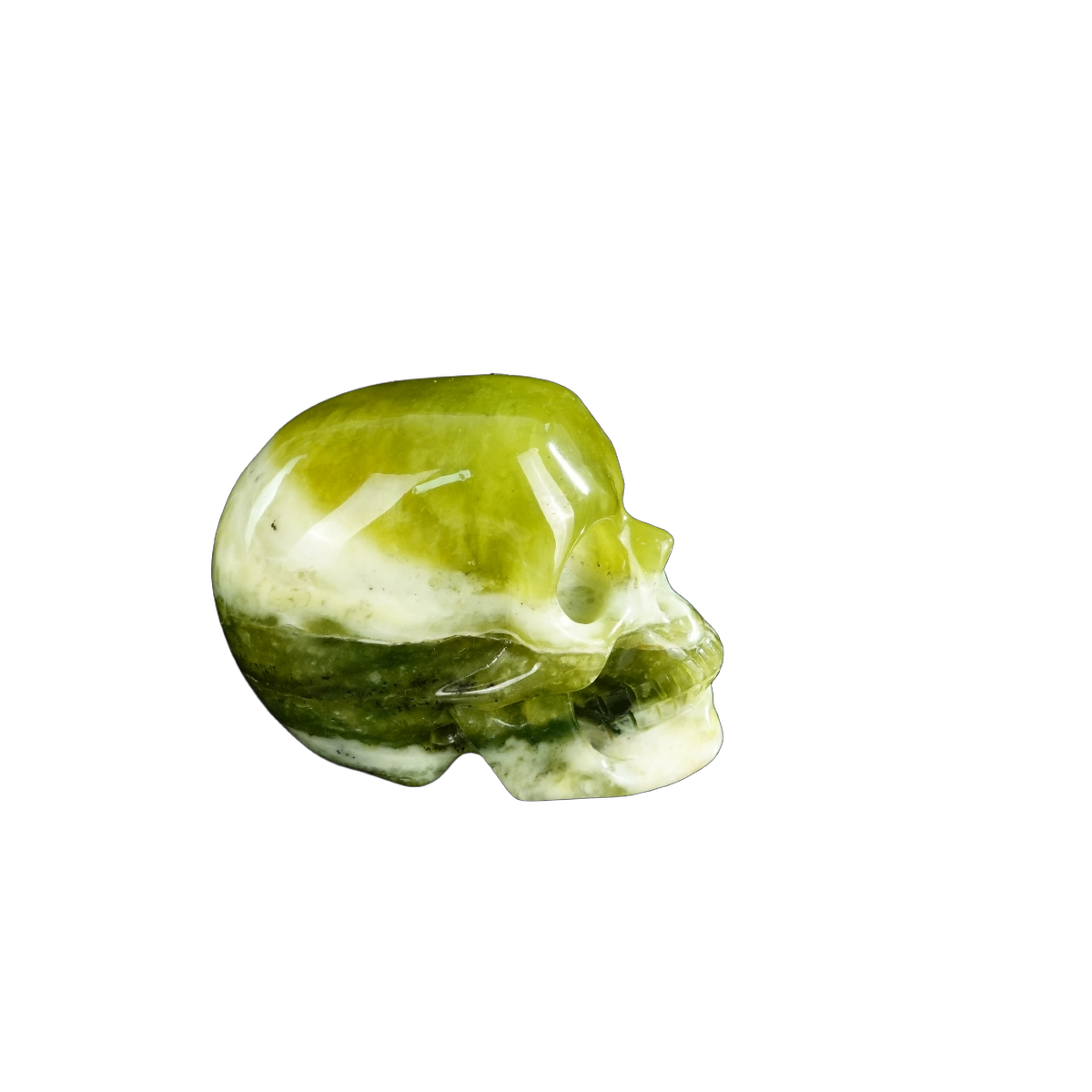 2.2" Serpentine Crystal Skull Carving - Unique Piece #XJ19